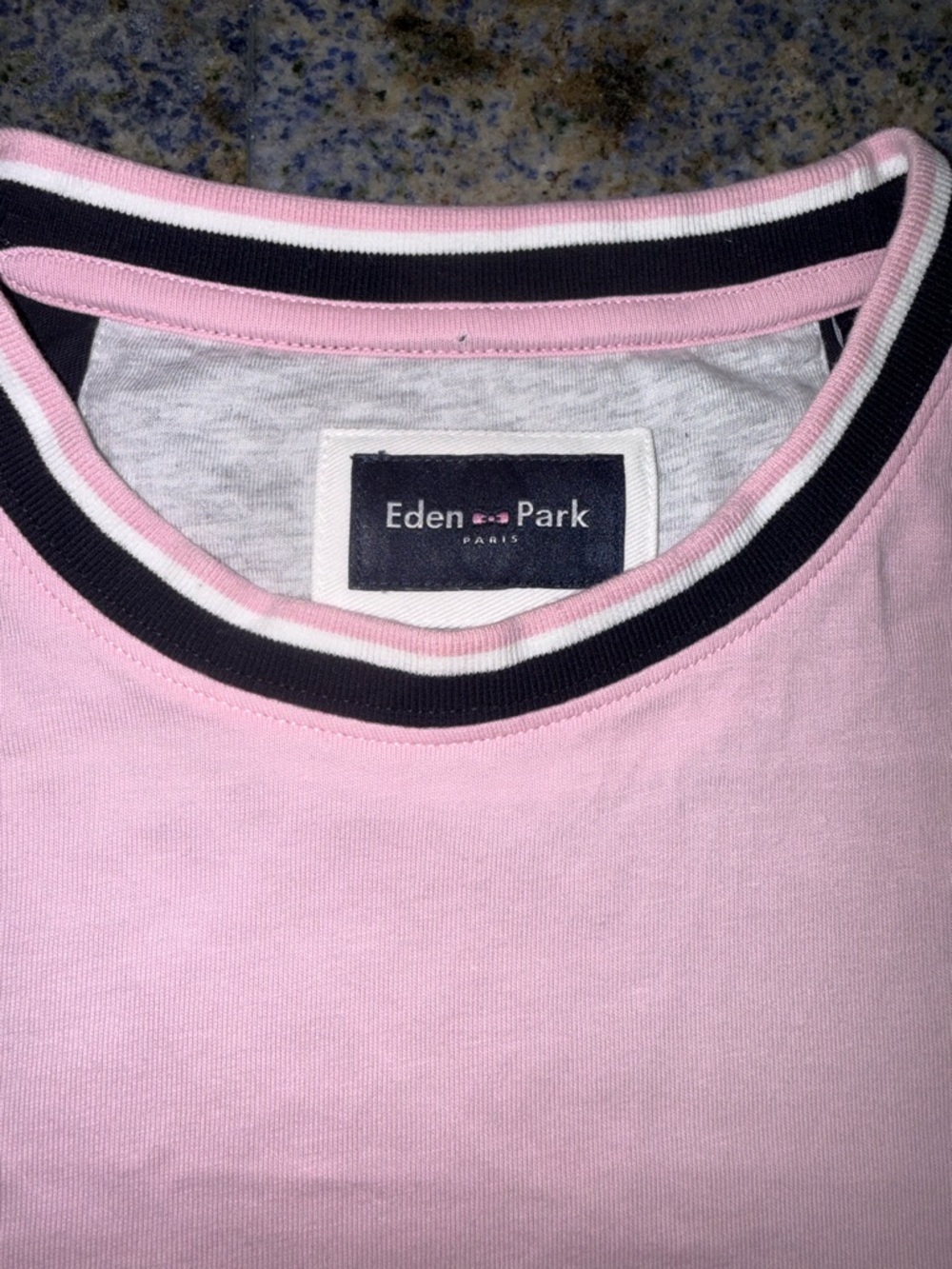 Eden Park Colorblock Crewneck T-Shirt - Pink/White/Navy Men’s Medium - Picture 3 of 12